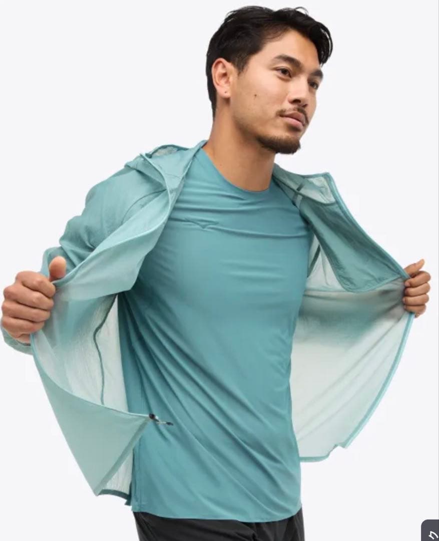 HOKA ウィンドシェル ジャケット ナイロン 防風 XL メンズ ブルー