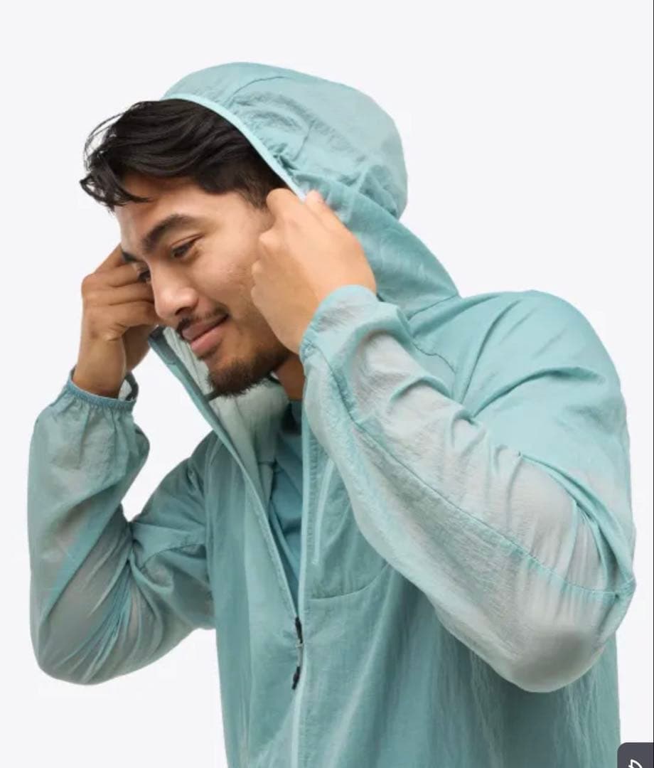 HOKA ウィンドシェル ジャケット ナイロン 防風 XL メンズ ブルー