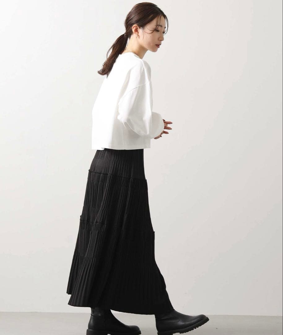 カットティアードプリーツスカート