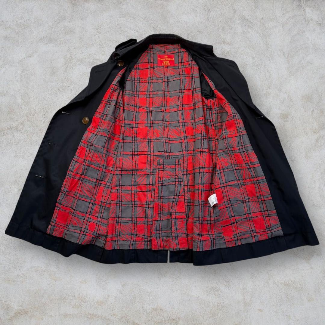 vivienne westwood トレンチコート チェック ブラック M