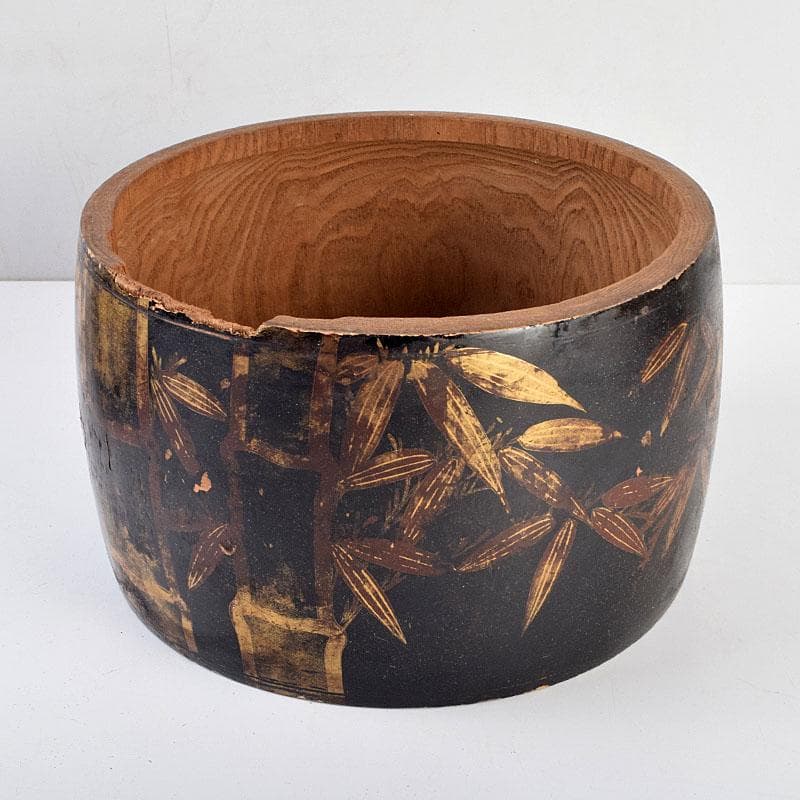 和楽器　和太鼓　締太鼓　黒漆金蒔絵胴　C　8682D