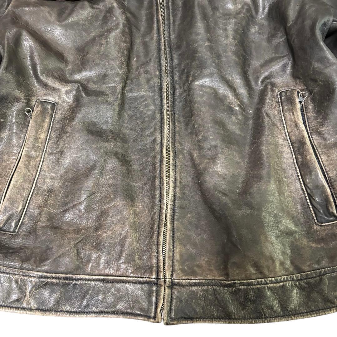 ああああ様専用】OLDGAP レザージャケット ダークブラウン ダメージ