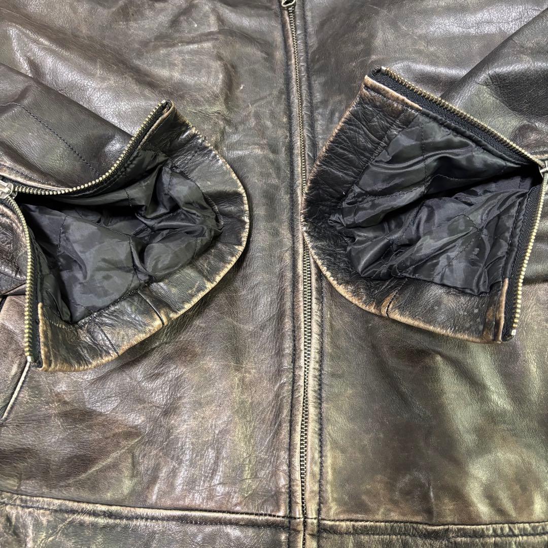 ああああ様専用】OLDGAP レザージャケット ダークブラウン ダメージ