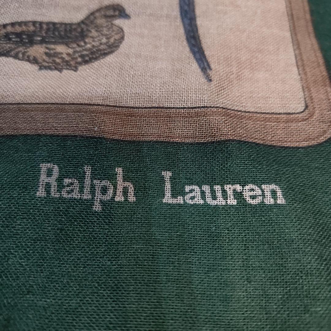 Ralph Lauren 鳥のプリント カシミヤ＆シルク スカーフ