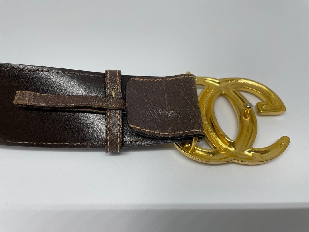 ◎人気 グッチ GUCCI レザーベルト 70 本革 ゴールド金具 GGロゴ 茶 ◎人気