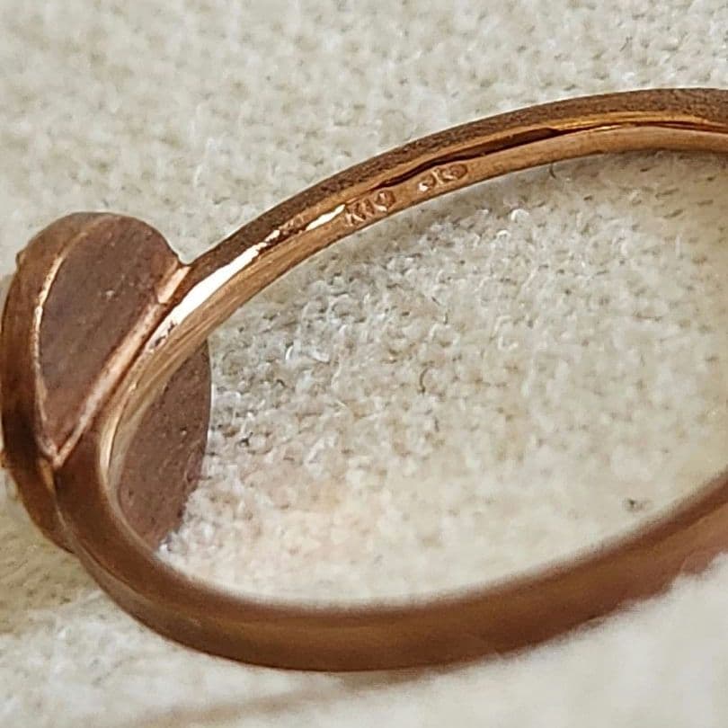 ラベンダークォーツ×パール♡9号【エテ】K10 ゴールドリング☆アガット