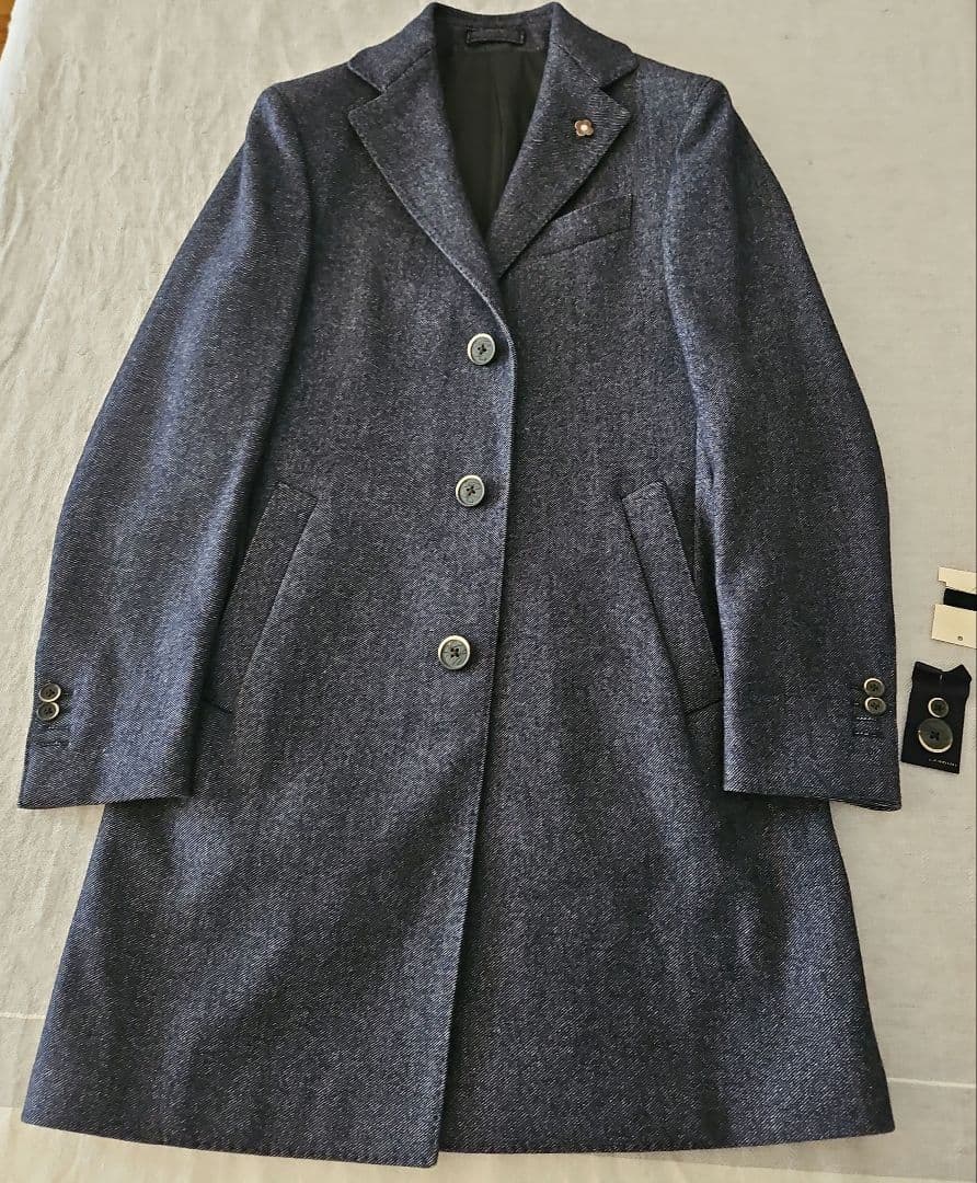 LARDINI ダークブルー チェスターコート 楽天市場】ラルディーニ/LARDINI コート メンズ リバーシブル ダブル