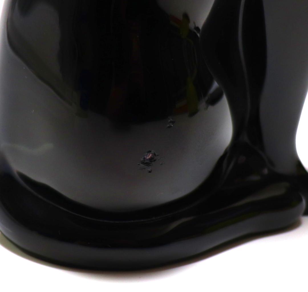 バカラ 大型 ブラッククリスタルガラス製 フィギュリン 16cm 漆黒の猫