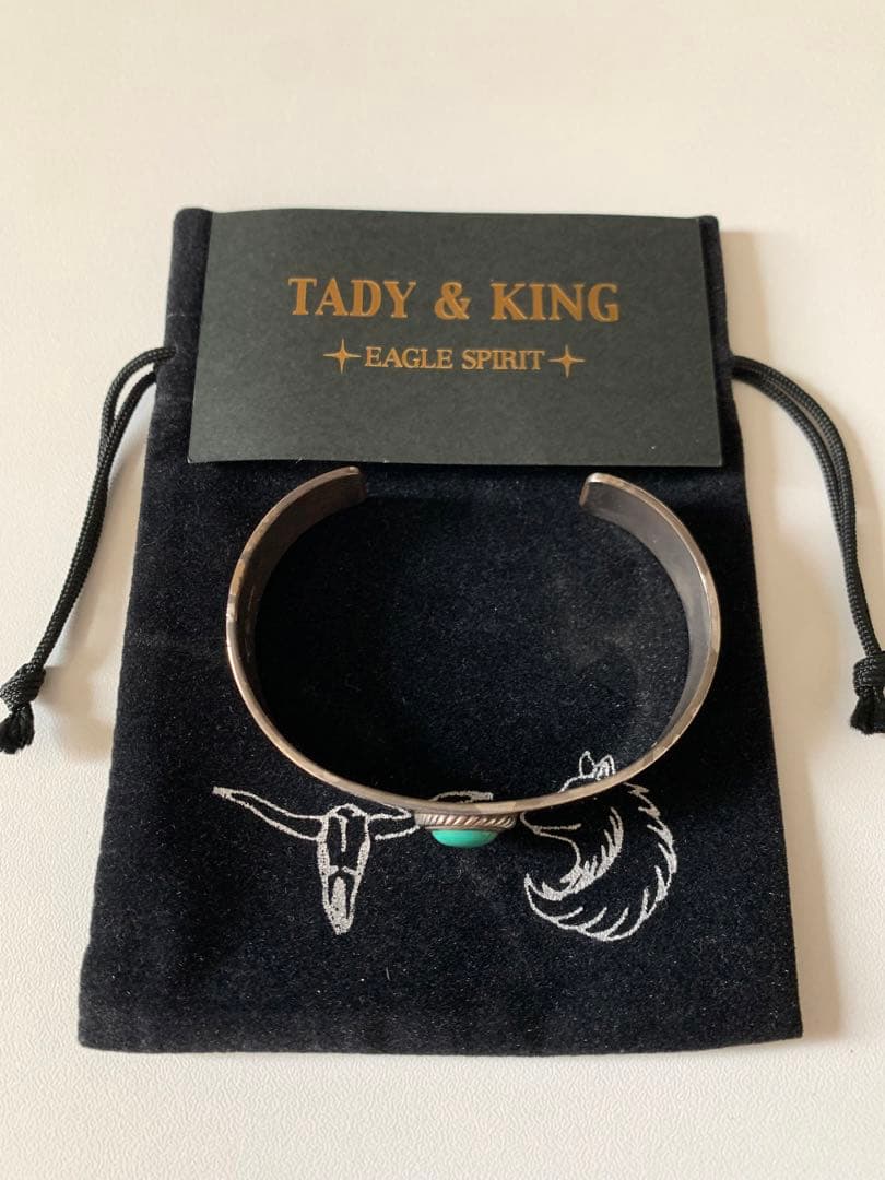 TADY&KING 平打ちバングル銀縄ターコイズ