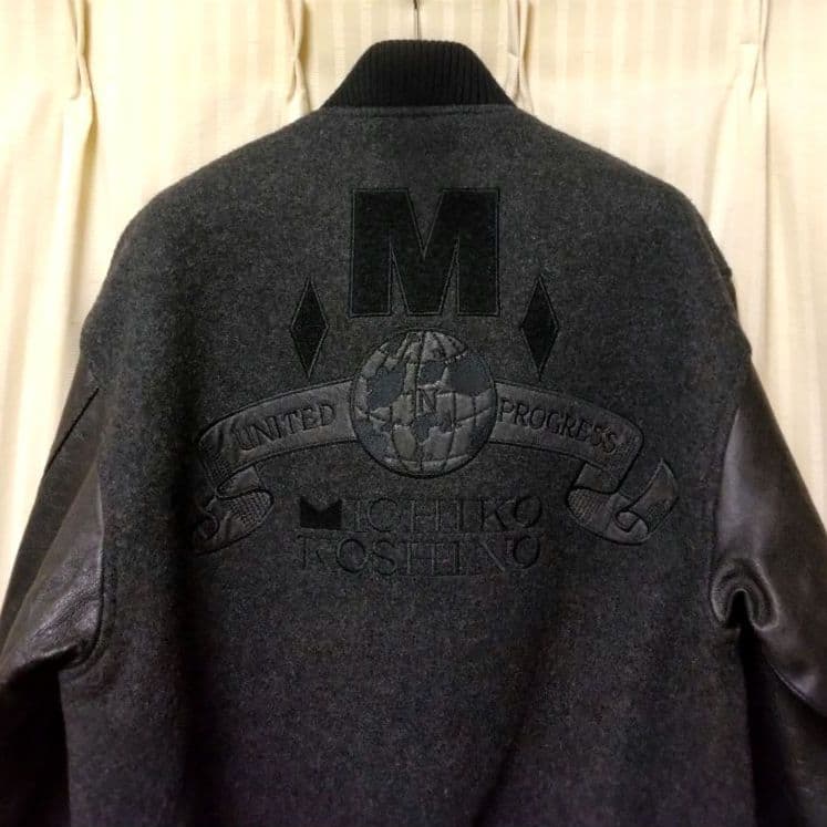 コシノミチコ ビンテージ レザー ウール スタジャン 80s 90s