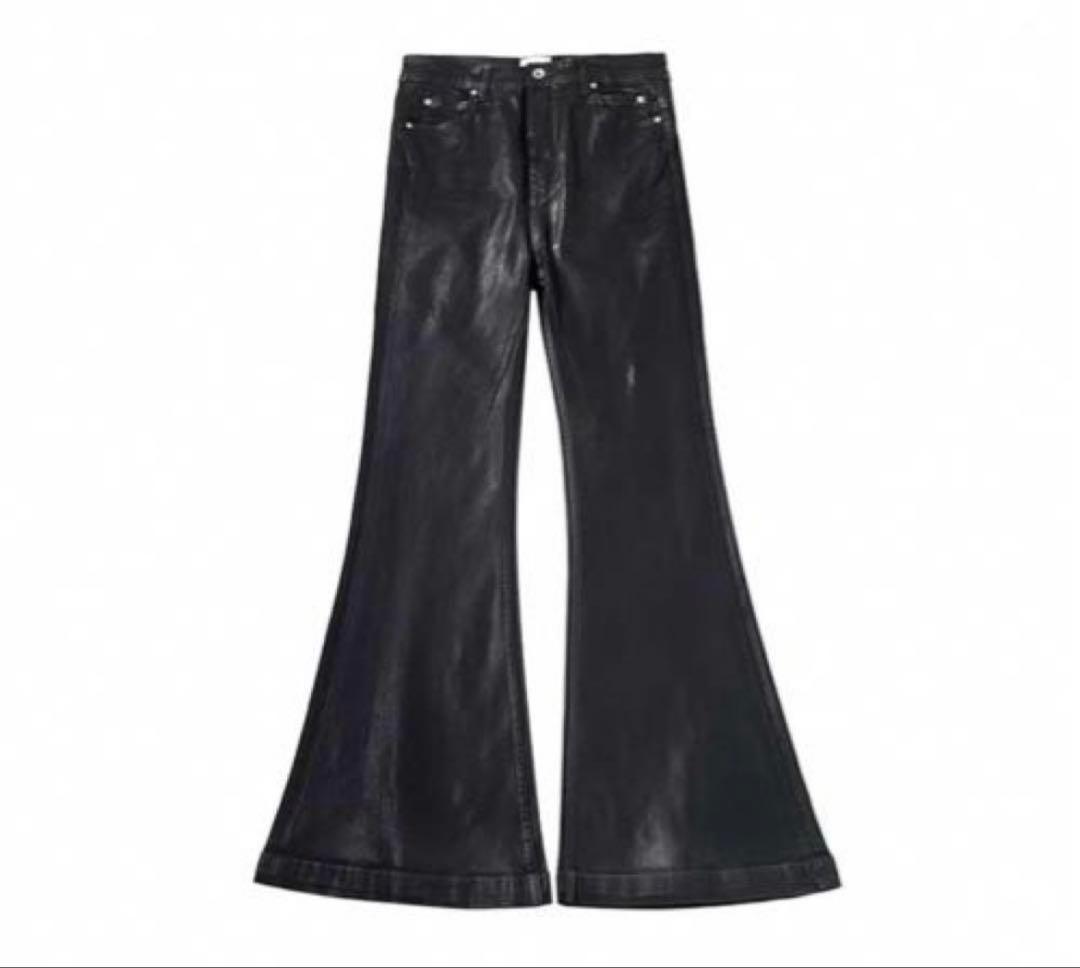 bolan似 Boots cut flare waxed denim opium