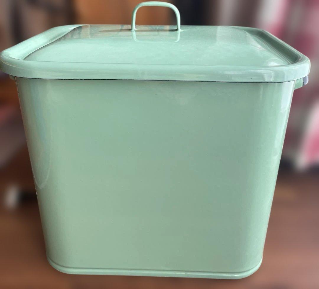 カントリー ホーロー ブレッド缶 BREAD ケース 協和工業 グリーン