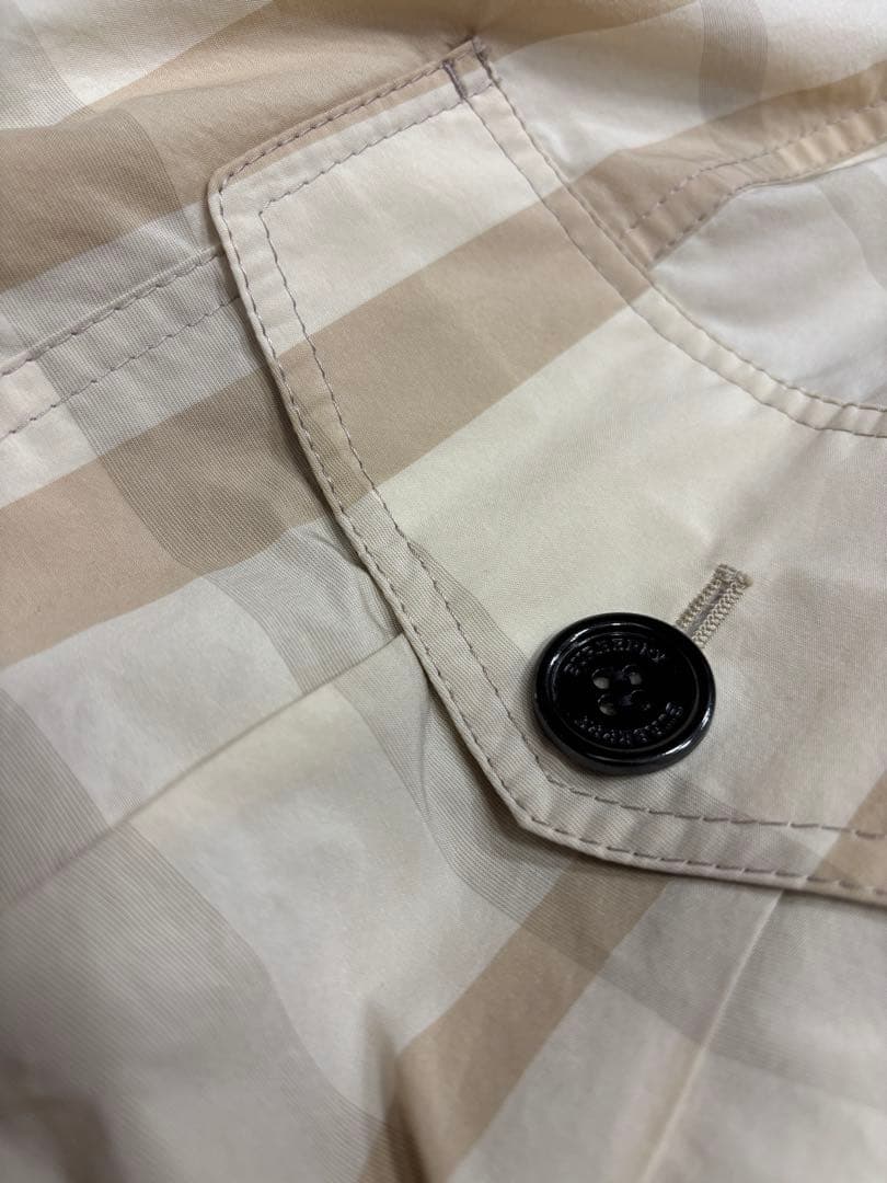 バーバリー　薄手トレンチ　ベルト付き　46チェック柄