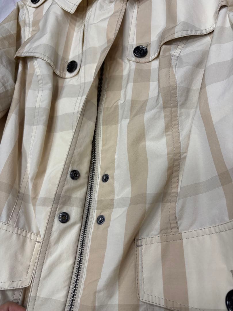 バーバリー　薄手トレンチ　ベルト付き　46チェック柄