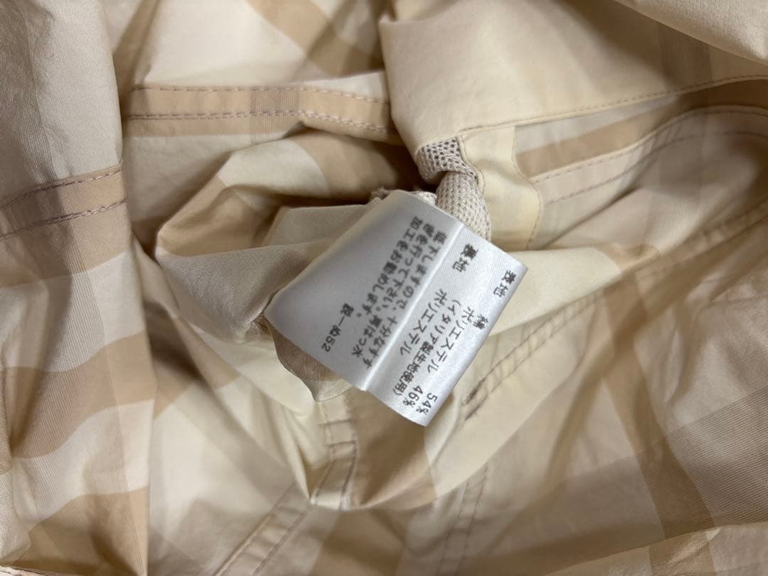 バーバリー　薄手トレンチ　ベルト付き　46チェック柄