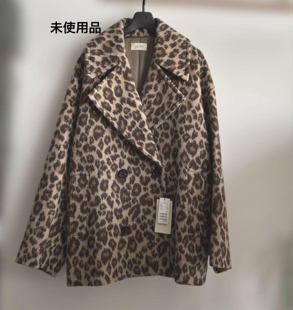 TOMORROWLAND レオパードジャカードシャギー ビックカラーコート