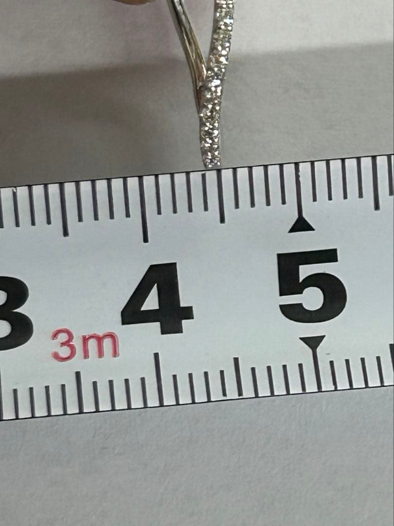 極美品 k18WG 中折れピアス ダイヤモンドピアス