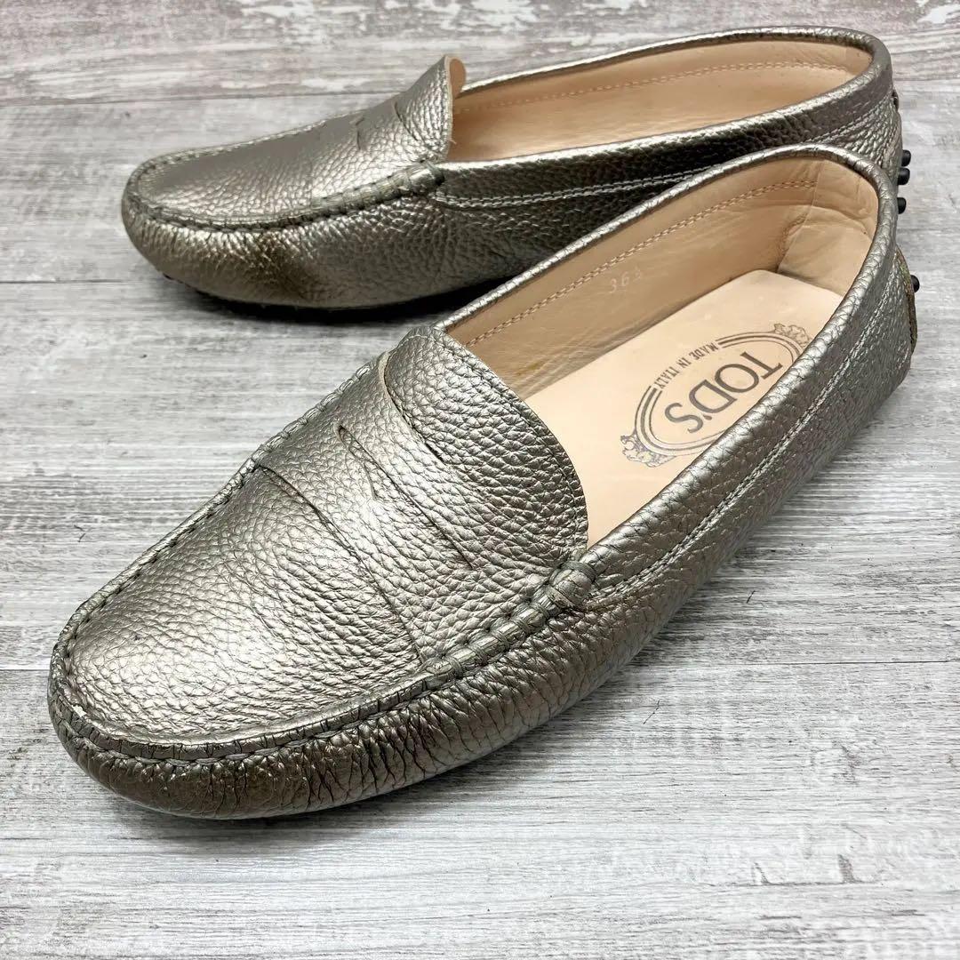 622【人気】TOD’Sドライビングシューズ ゴールド 系36.5 約23.5