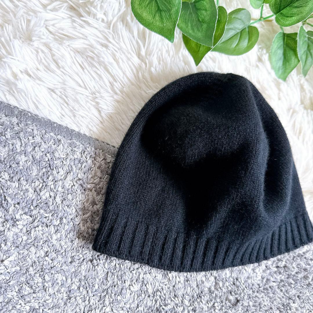 正規品　HERMES エルメス　カシミヤ100% ビーニー　ニット帽　ブラック