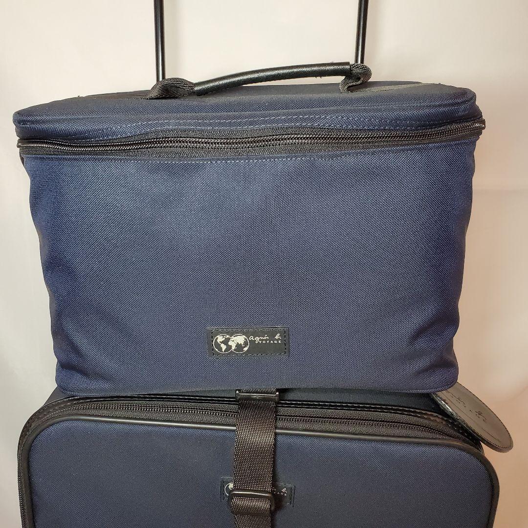 agnes b. ネイビー キャリーケース　鍵付き　サザビー　ポーチ付き