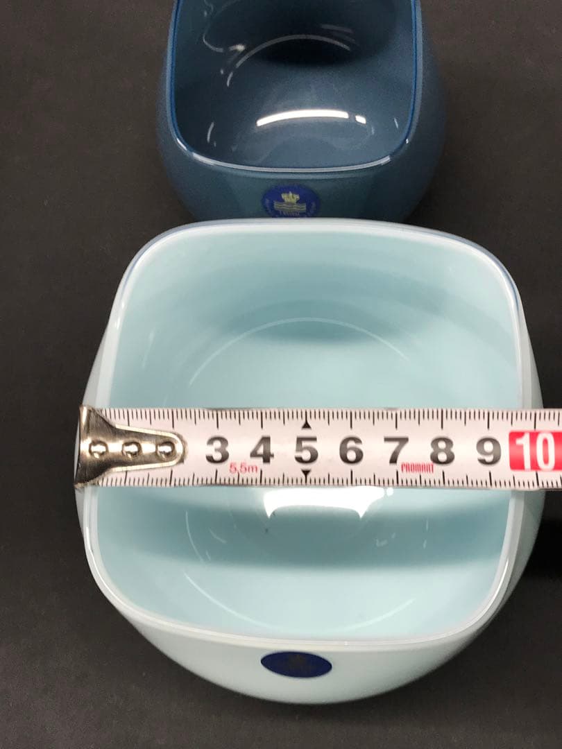 値下！【レア】ロイヤルコペンハーゲン QUADRO ボウル3P スカイブルー