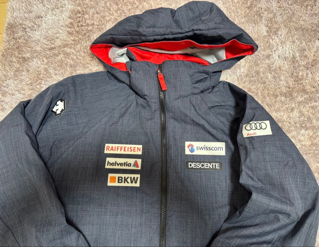 DESCENTE スキーウェア スノボ 子供用 150 ネイビー/レッド 上下