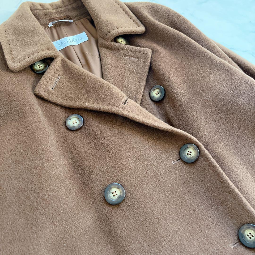 美品 マックスマーラ ダブルブレスト アイコンコート 白タグ カシミヤ