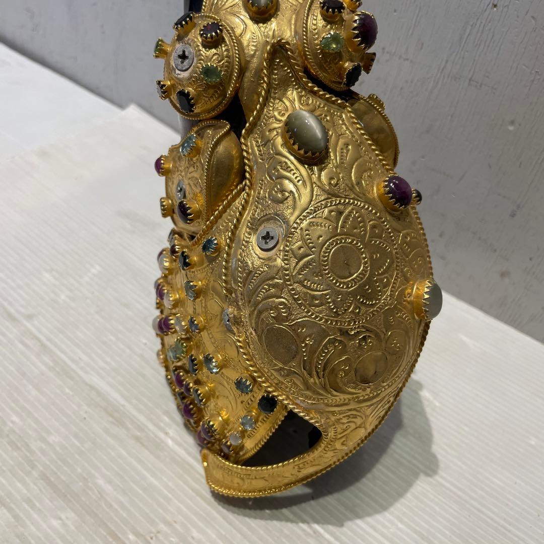 希少　中国美術 木彫 宝石飾 小象　象 置物 飾り物 インテリア　コレクション