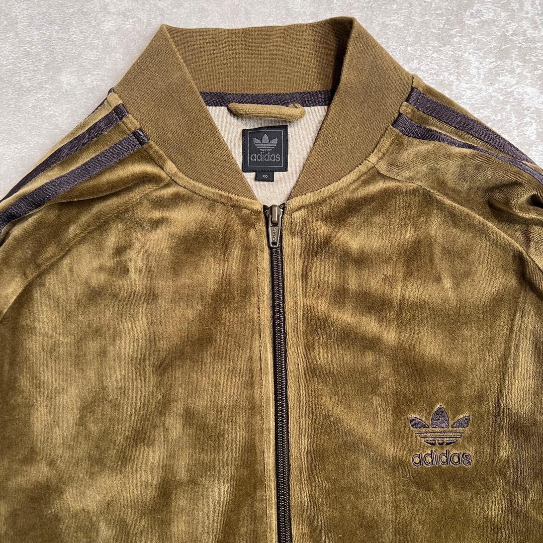 【極美品】00s adidasベロアジャージ トラックトップ カーキ XO