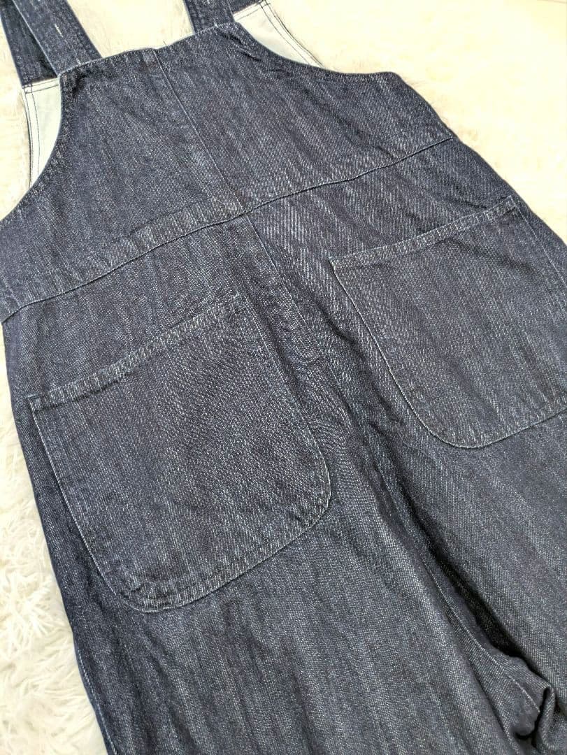 ネストローブ デニムフロントホックサロペット　インディゴ