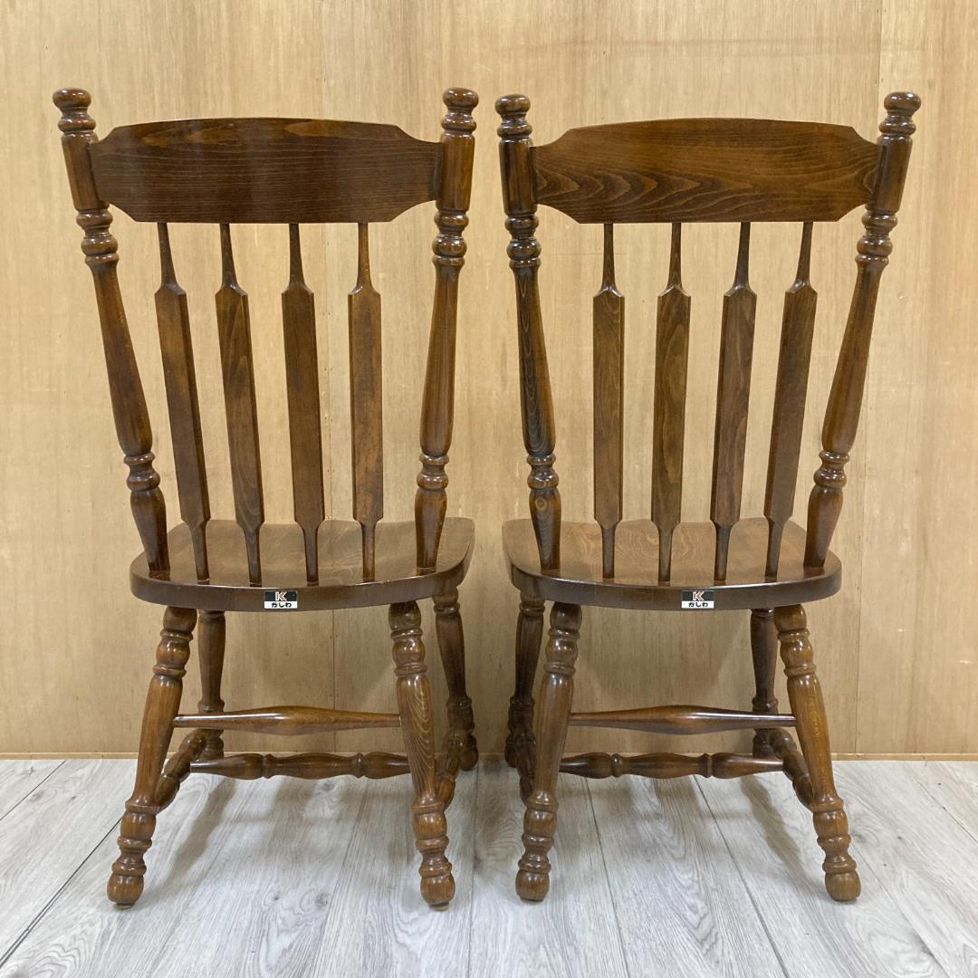 【柏木工】オールド　ウィンザーチェア　ダイニングチェア　２脚　椅子　ヴィンテージ