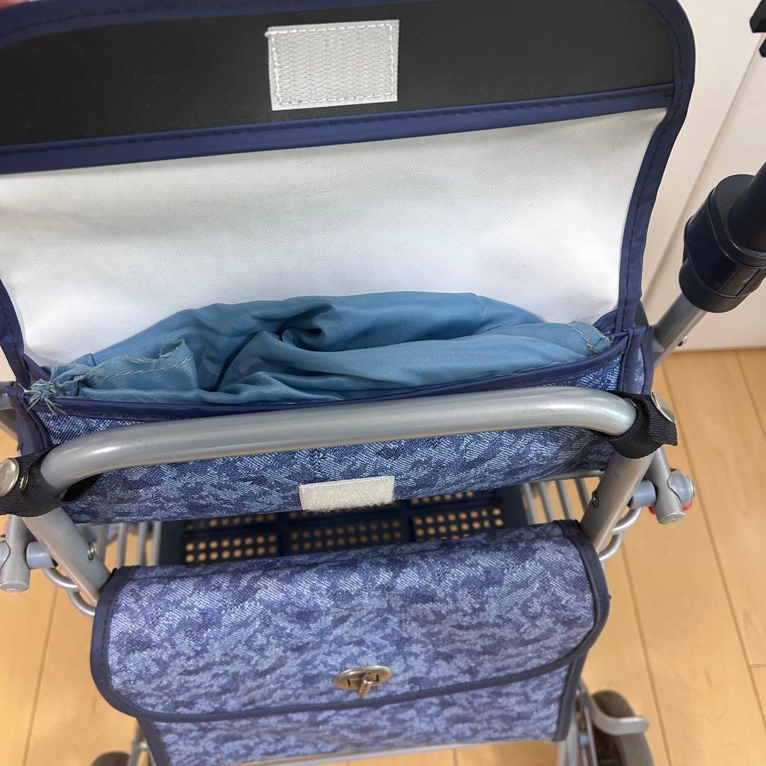 島制作所　シルバーカー　ハーモニーDX レインカバー　折りたたみ式　腰掛け