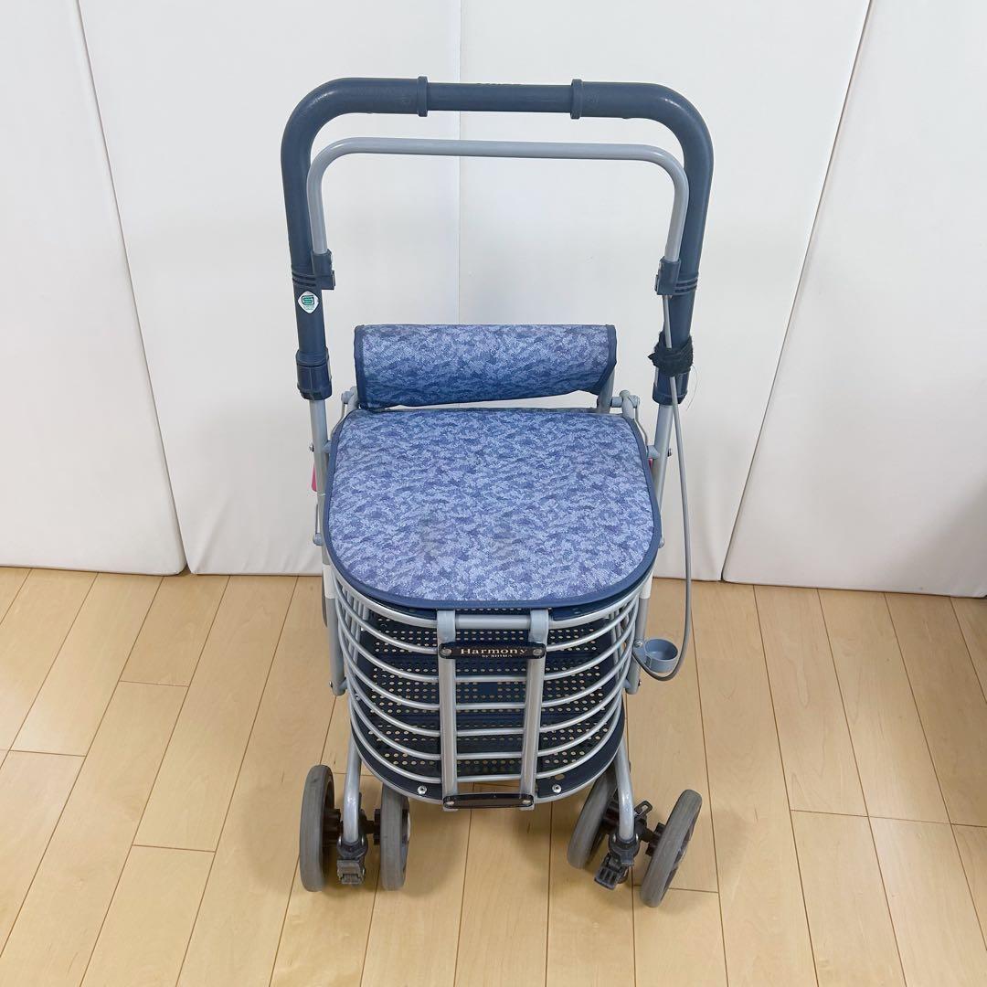 島制作所　シルバーカー　ハーモニーDX レインカバー　折りたたみ式　腰掛け