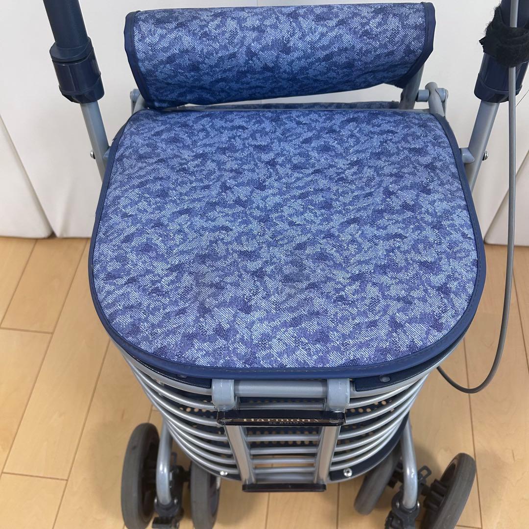 島制作所　シルバーカー　ハーモニーDX レインカバー　折りたたみ式　腰掛け