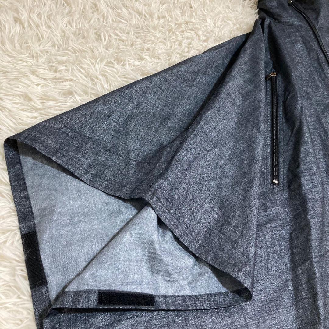 15676✨新品✨エンポリオアルマーニ デニム調 ジップ ラメ ポンチョ