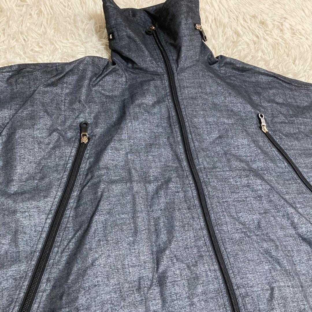 15676✨新品✨エンポリオアルマーニ デニム調 ジップ ラメ ポンチョ