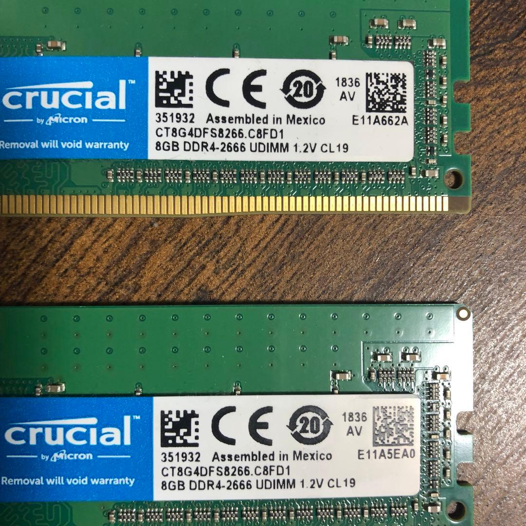 crucial DDR4 2666 メモリ 8GB×2枚（合計16GB）PC
