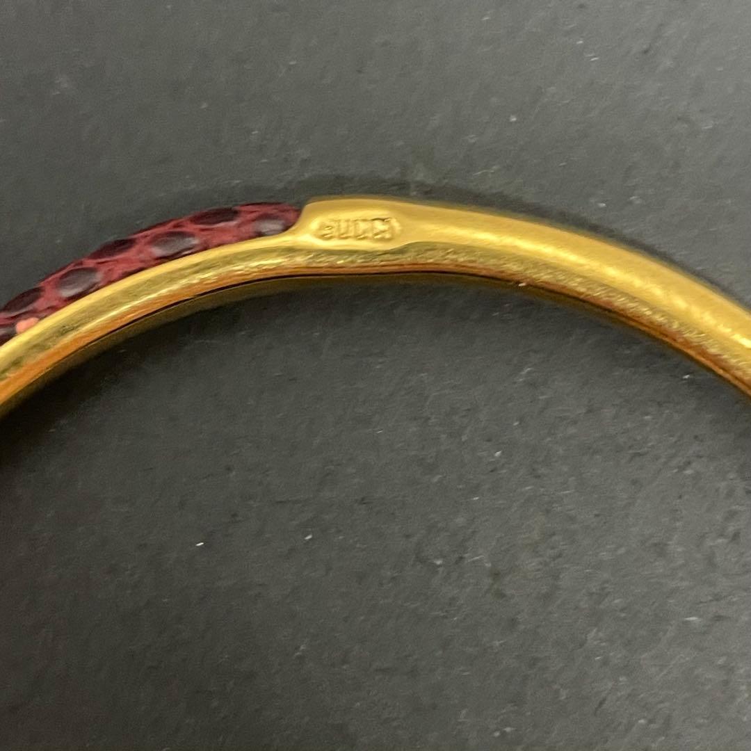 【蛇年】7オールドグッチ　GUCCI バングルリザード　ブレスレットヴィンテージ