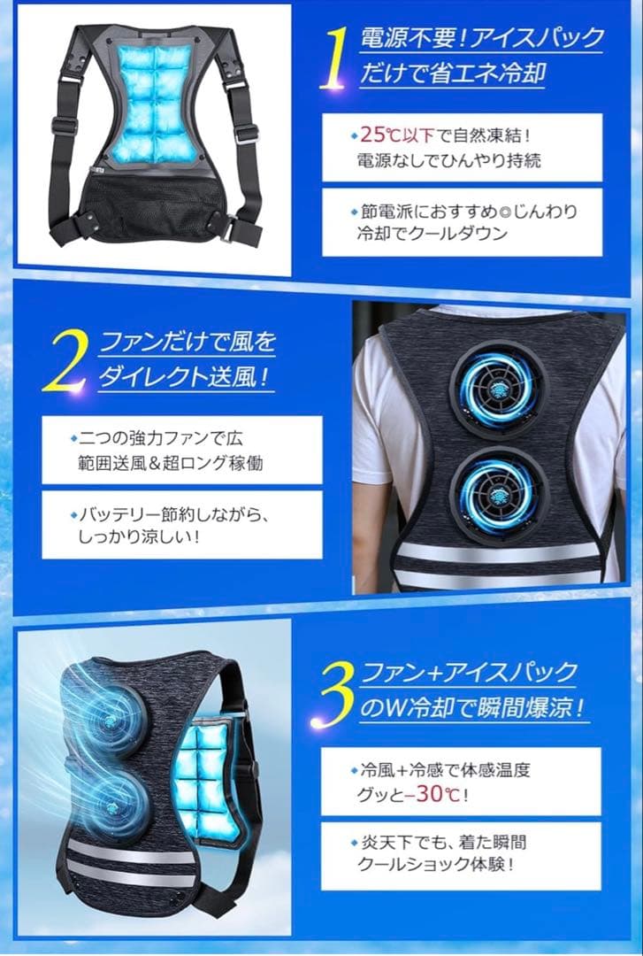 冷却ベスト アイスパック付き -30℃