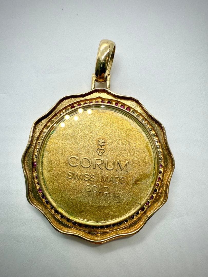 コルム CORUM ゴールドペンダント 金 ダイヤ ルビー