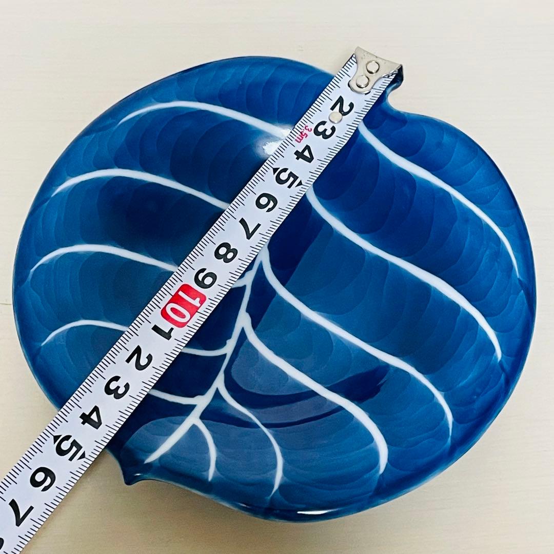 有田焼 源右衛門 染濃 葉形 銘々皿 5客揃 是米木窯 深