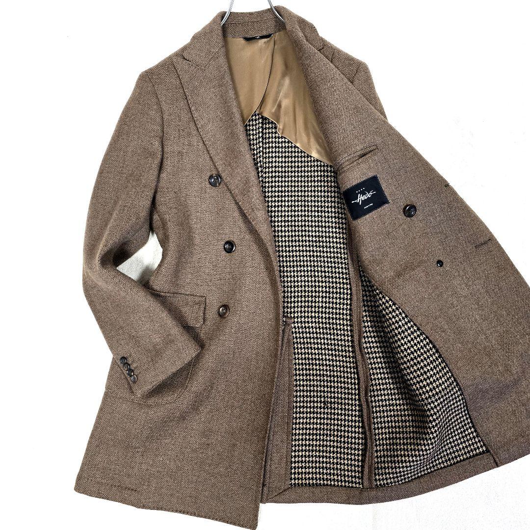 極美品 イーヴォ ダブルチェスターコート カシミヤ混 イタリア製 裏地