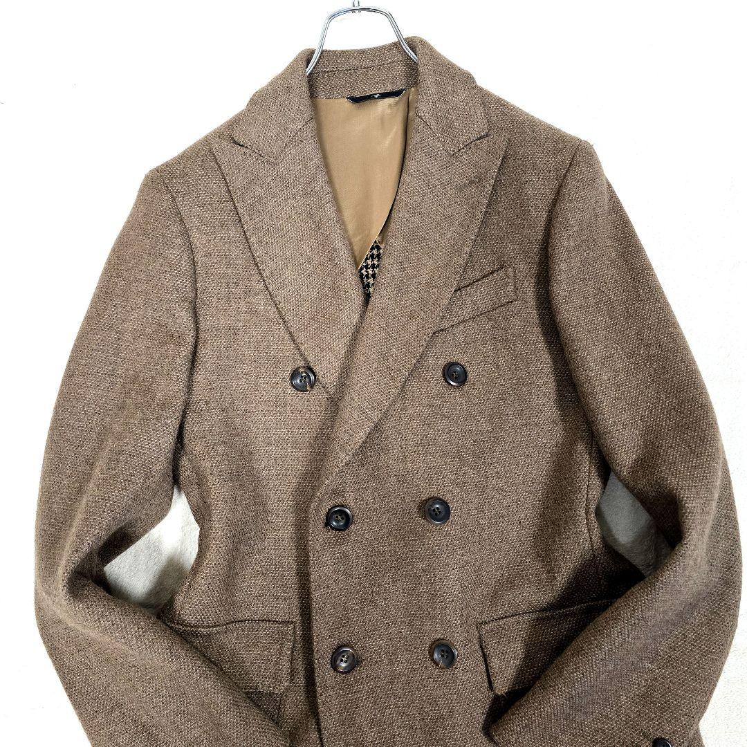 極美品 イーヴォ ダブルチェスターコート カシミヤ混 イタリア製 裏地