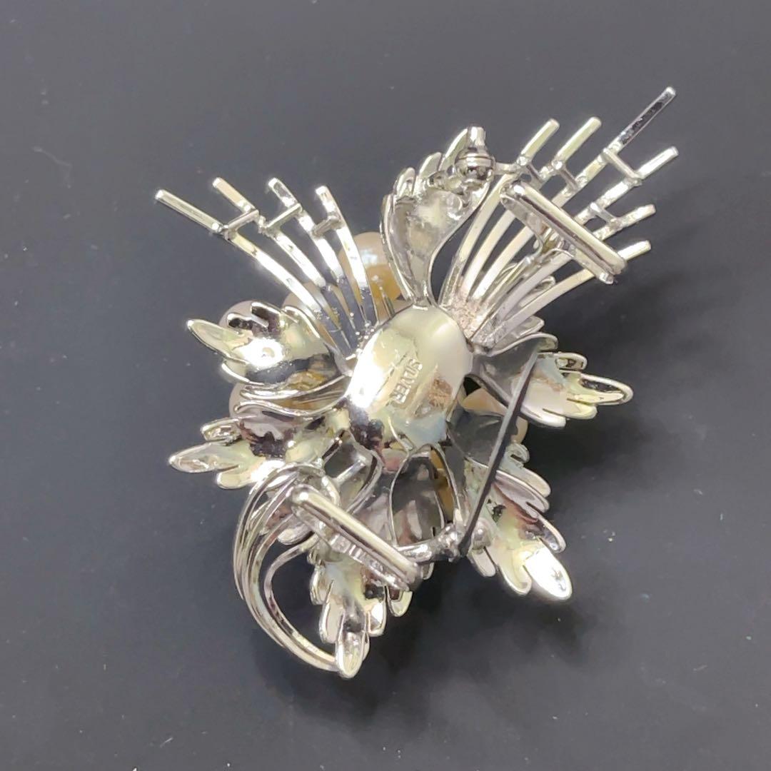 真珠 パール アコヤ真珠 SILVER 13珠 ブローチ 帯留め 2way