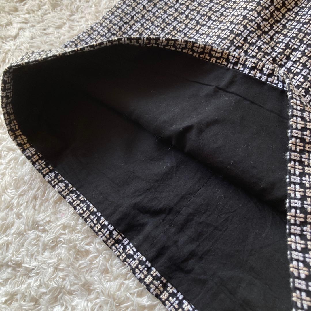 美品✨大きいサイズ42 フェラガモ ミックスツイード　膝丈ワンピース