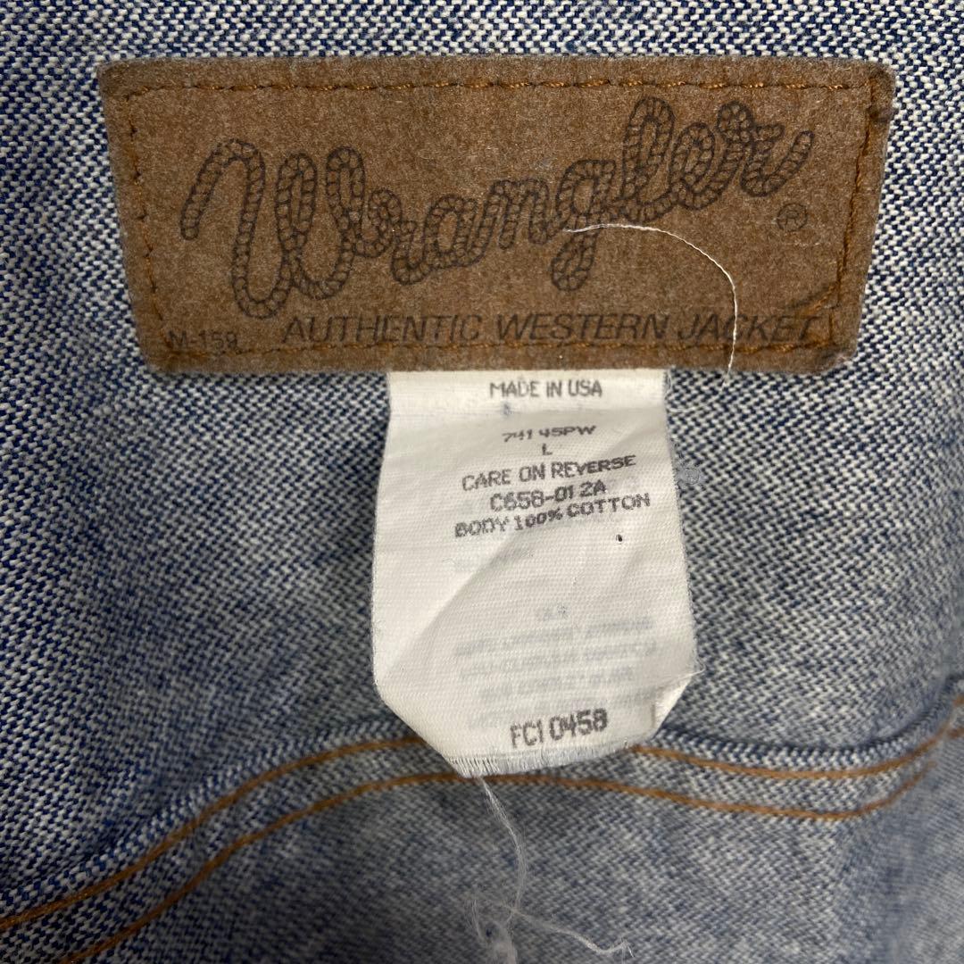 断捨離少年90s☆Wrangler☆USA製デニムジャケット☆4つポケ☆L