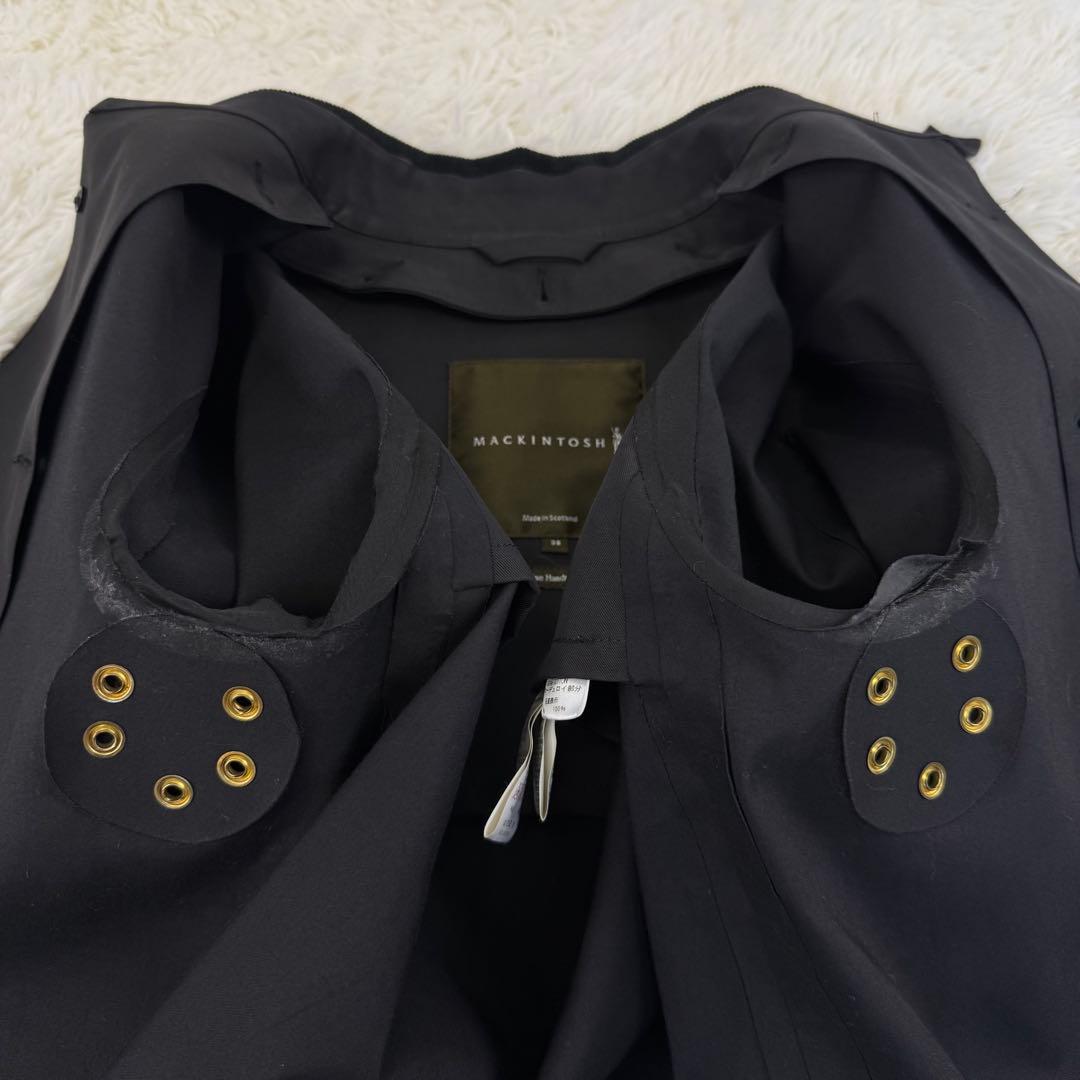 マッキントッシュ ゴム引きコート ウールライナー ステンカラーコート 黒 38