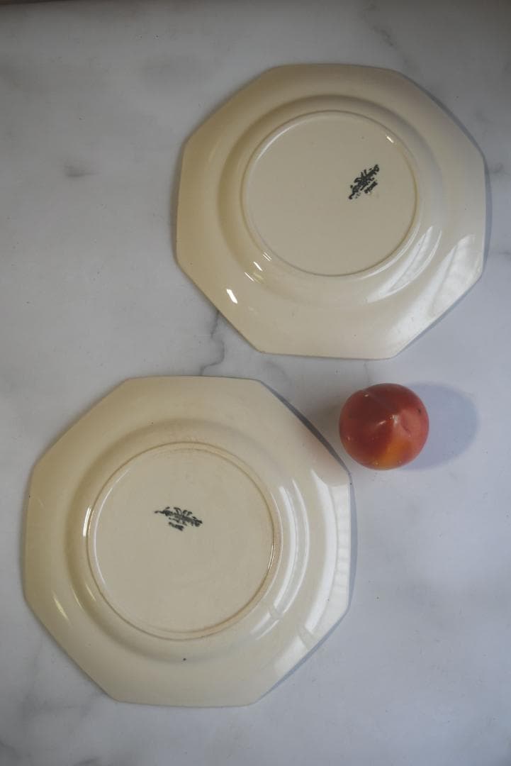 2枚組 サルグミンヌ オクトゴナル皿 フランスアンティーク