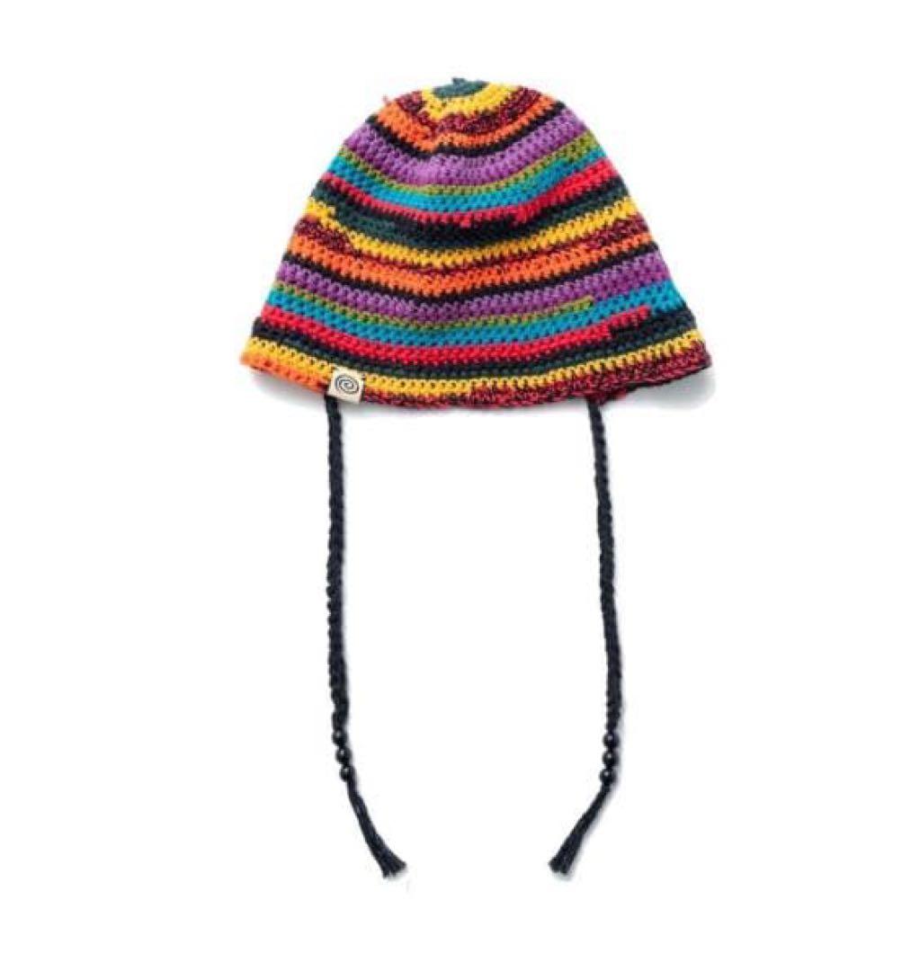 sol Hand-knitted Border Hat Multi