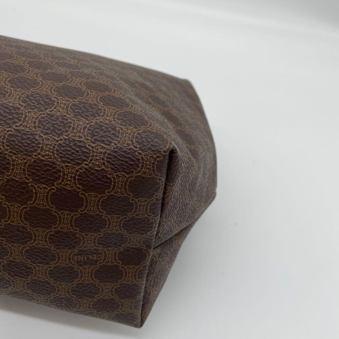 【極美品】セリーヌ　マカダム柄　ポーチ　PVC レザー　ヴィンテージ　ロゴ刻印